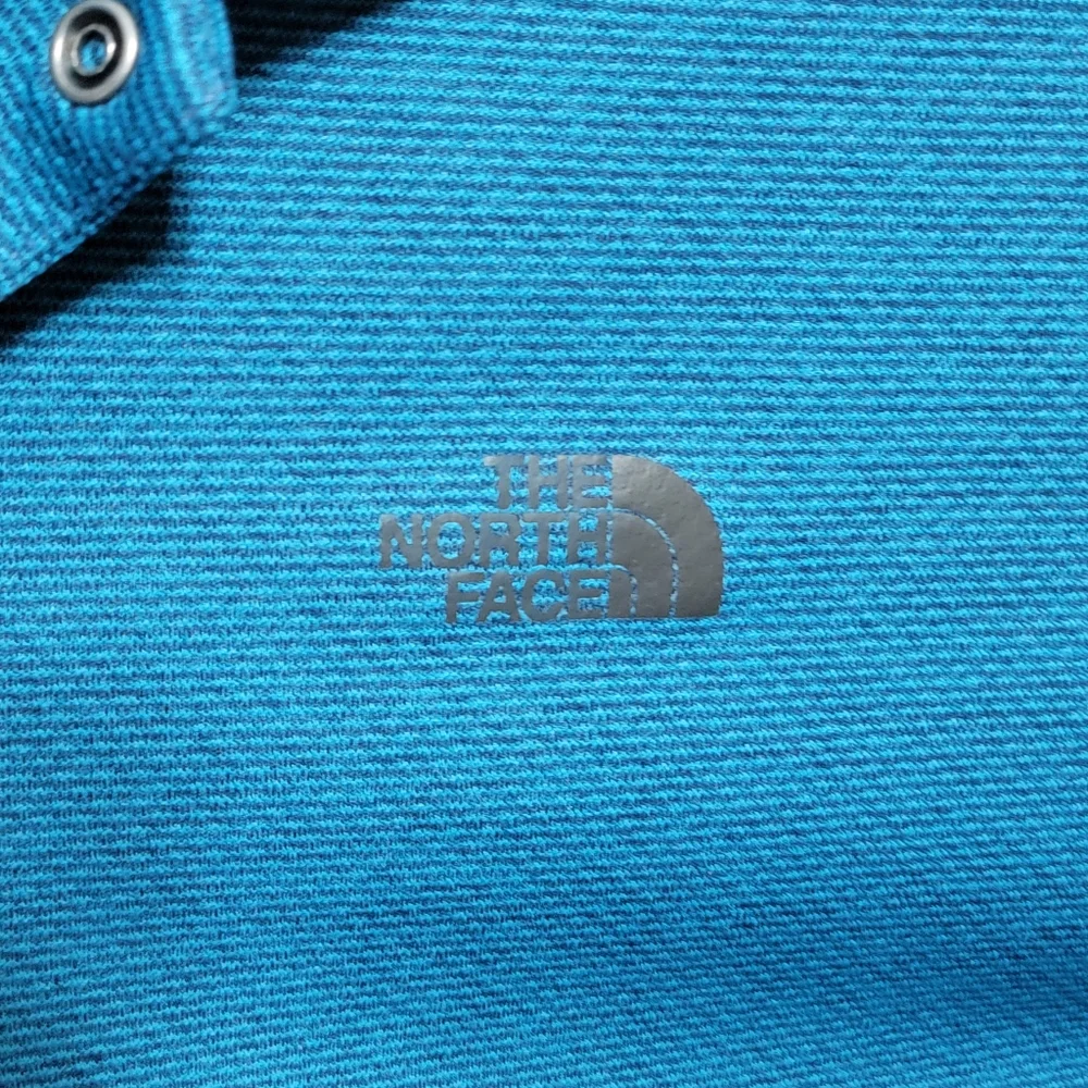The North Face Short Sleeve Polo‎ Shirt Flash Dry Blue Striped Men's XL. #787